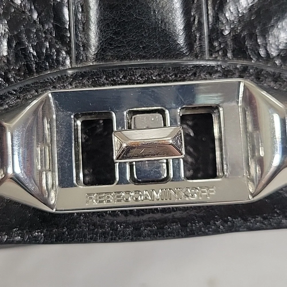 Rebecca Minkoff Black Quilted Studded Leather Crossbody Shoulder Bag
